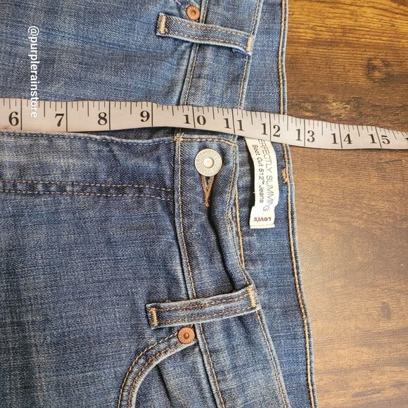 Vtg Levi's Jeans Sz 14 Perfectly Slimming 512 Bootcut High Rise Medium Wash Y2K - Picture 9 of 13